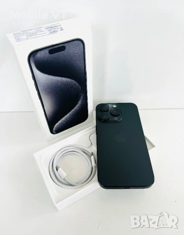 Като НОВ! iPhone 15 Pro 128GB Black Titanium ГАРАНЦИЯ!, снимка 3 - Apple iPhone - 53655106