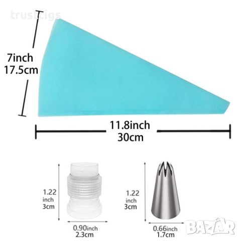 Силиконов сладкарски пош за многократна употреба 8 части, снимка 2 - Аксесоари за кухня - 45688738