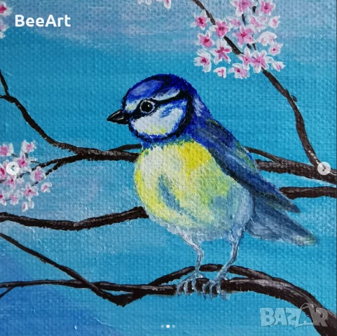 Ръчно рисувана картина "Синигерова пролет" 🩵, снимка 2 - Картини - 51043849