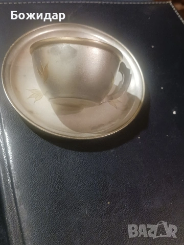 Посребрена Чашка и чинийка за кафе.СССР., снимка 5 - Чаши - 53867561