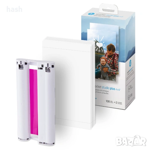 Фотохартия HP Sprocket Studio Plus 4 x 6” и касети (включва 108 листа и 2 касети), снимка 2 - Други - 53585695