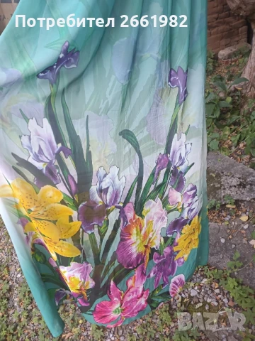 Разкошна дълга зелена рокля с цветя и дантела, снимка 6 - Рокли - 51060085