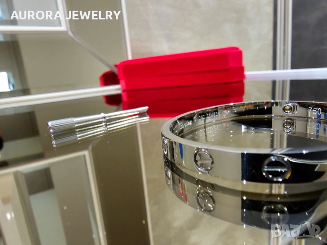 CARTIER Love White Gold Гривна с Отверка, снимка 6 - Гривни - 53148901