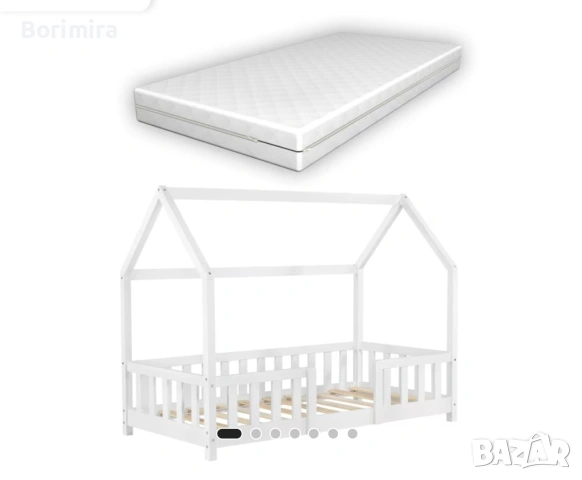 Детско легло с протектор и матрак, снимка 2 - Мебели за детската стая - 53250911