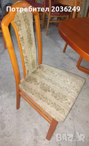 Комплект масивна разтегателна маса с 6 стола- Автомат, снимка 4 - Маси - 52898747