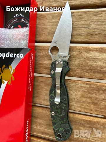 Продавам нож Spyderco PM2 lava carbon CPM M4, снимка 3 - Ножове - 53695565