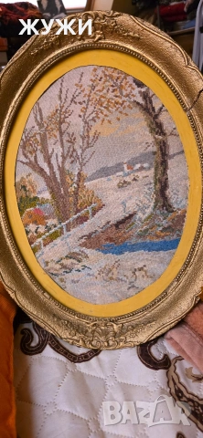 Ръчно ушит гоблен - Зимна картина