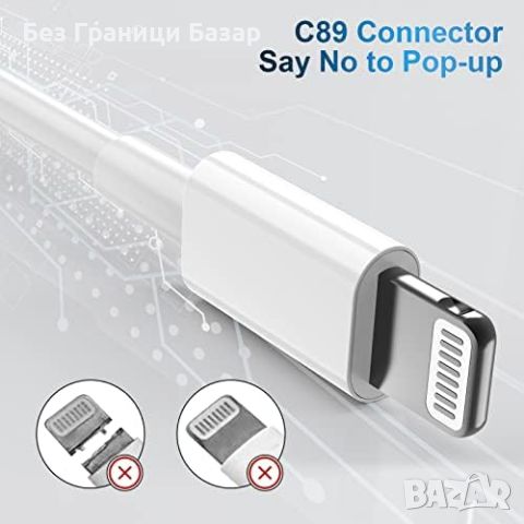 Нови 2 броя 2M USB до Lightning кабел за iPhone 14/13/12/11/X/6S/SE, бърз заряд, снимка 5 - Аксесоари за Apple - 46507207