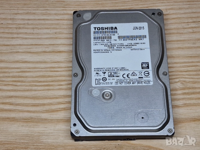 1TB DVR камери 1000GB хард диск за видеонаблюдение DVR или PC тествани Toshiba D101ACA100