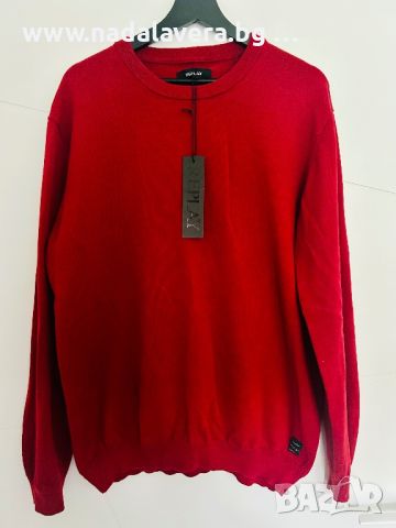 Нов Мъжки Пуловер REPLAY Риплей Бордо 100 % Памук, снимка 1 - Пуловери - 46494775