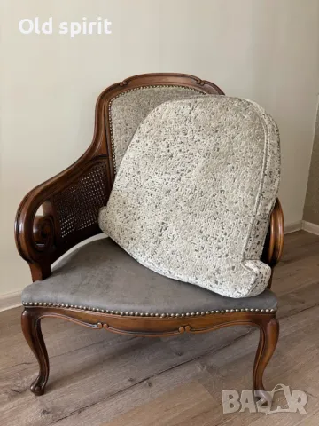 Антикварно кресло с ратан и извити подлакътници, снимка 9 - Антикварни и старинни предмети - 49784474