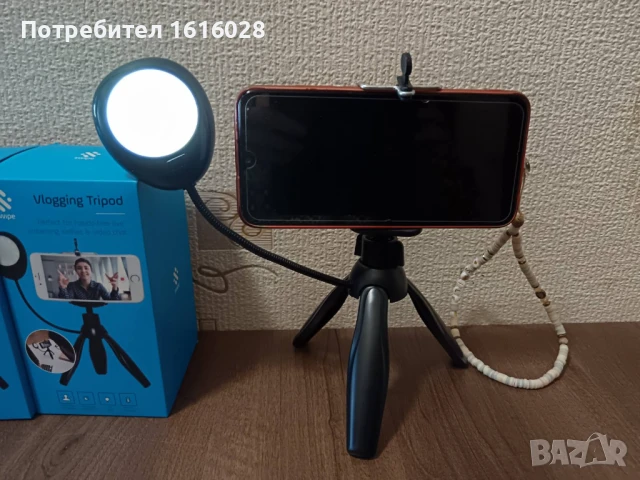 LED Vlogging Tripod - Статив за влогове с лед осветление., снимка 3 - Селфи стикове, аксесоари - 50676216