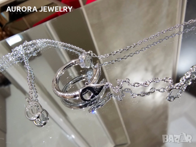 CARTIER Nail Juste un Clou Silver Diamonds Pendant Дамско Колие Пирон, снимка 10 - Колиета, медальони, синджири - 52818816