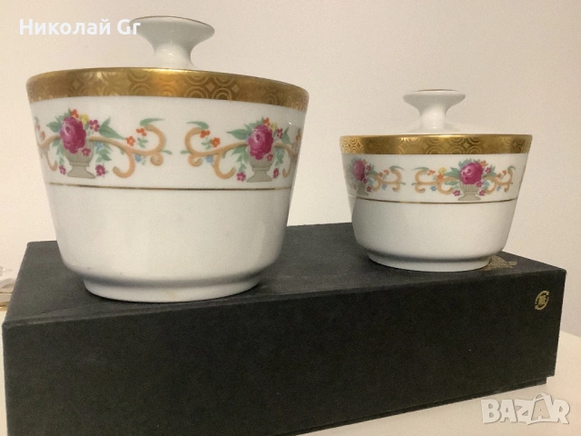 Сервиз за кафе  позлата порцелан произведено в Германия не се използва отличен състояние, снимка 5 - Антикварни и старинни предмети - 53187905