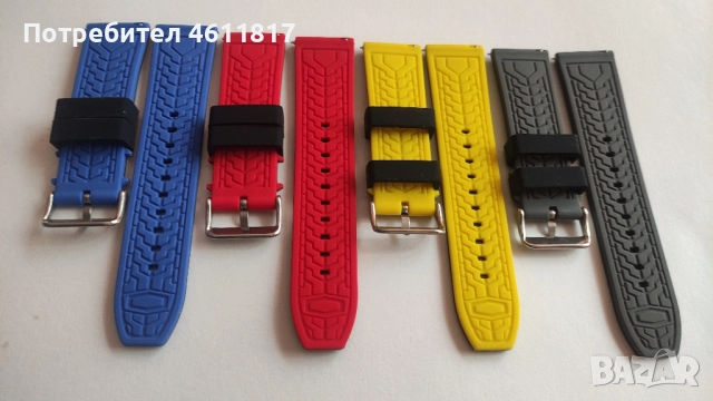 Силиконови каишки 24мм, снимка 3 - Каишки за часовници - 52188479
