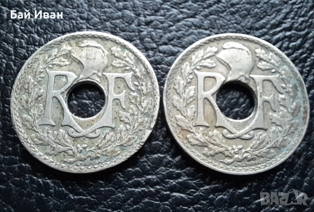 Стара монета 10 сантима 1922 г. и 1924 г. Франция - красавици !, снимка 10 - Нумизматика и бонистика - 42197936