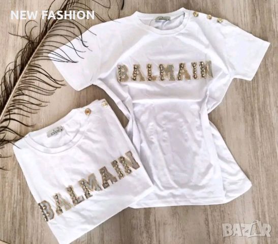Дамски Памучни Тениски BALMAIN , снимка 2 - Тениски - 45359734