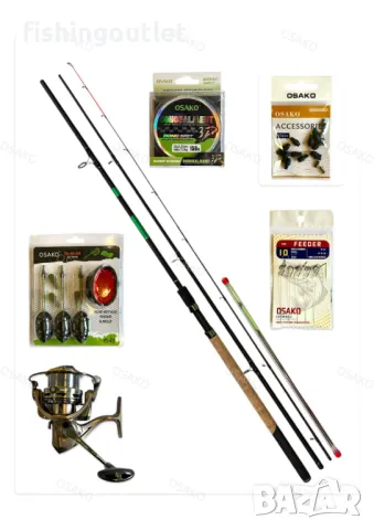 Състезателен фидер комплект Osako - въдица , макара , корда и др.