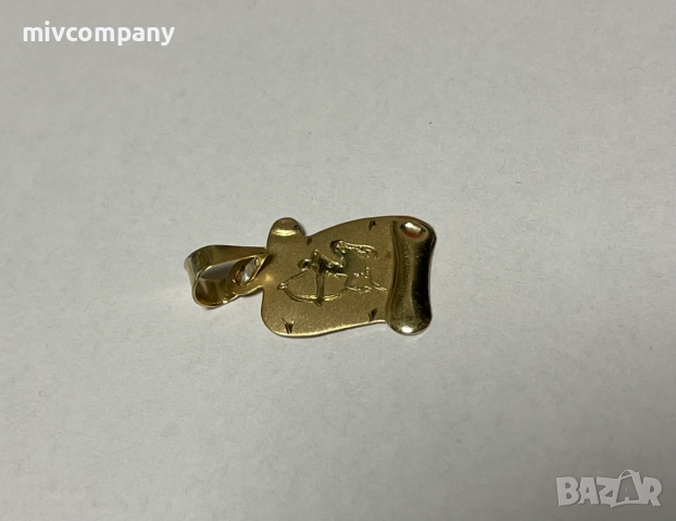 Златна висулка(зодия стрелец)0.84гр., снимка 2 - Колиета, медальони, синджири - 52651606