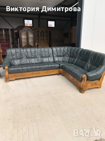 Ъглов диван - Естествена кожа 