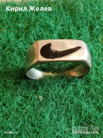 Модерен сребърен пръстен с лого NIKE стил и елегантност 42140