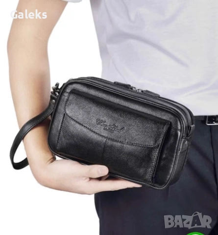 Мъжки стилни и удобни ръчни кожени чантички тип Борсета /Черни и кафяви!, снимка 5 - Чанти - 53657481