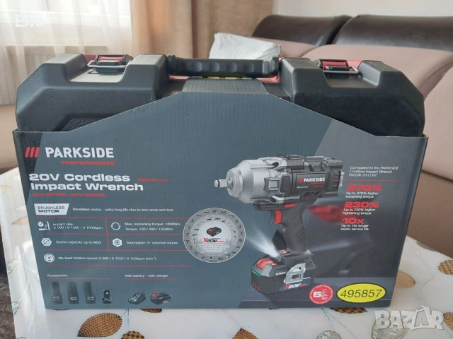 5г ГАРАНЦИЯ Ударен гайковерт Parkside Performance C4 ПЪЛЕН КОМПЛЕКТ