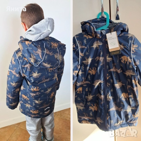 Ново зимно яке с динозаври за момче 110-116см
