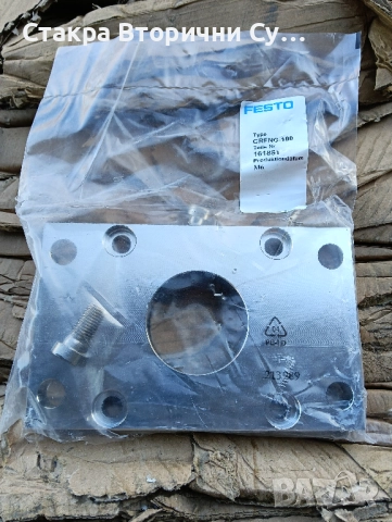 Фланец за монтаж на цилиндър FESTO FNC-80, снимка 3 - Електродвигатели - 52844725