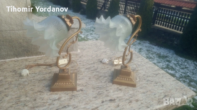 Нощни лампи (месингови)., снимка 2 - Настолни лампи - 54059746