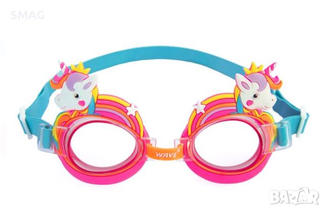 Детски розови плажни очила за плуване Еднорог Unicorn на възраст 3-6 години, снимка 1 - Водни спортове - 46288403