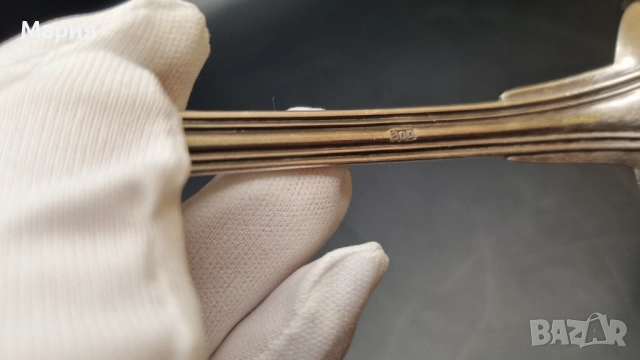 Сребърна лъжица проба 800- колекционерска, снимка 2 - Антикварни и старинни предмети - 53780259