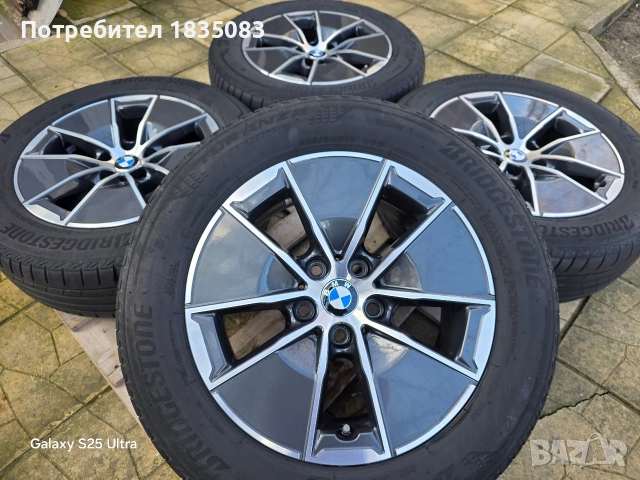 Лети джанти 16ки 5х112 BMW + летни гуми 205/60/16 Bridgestone