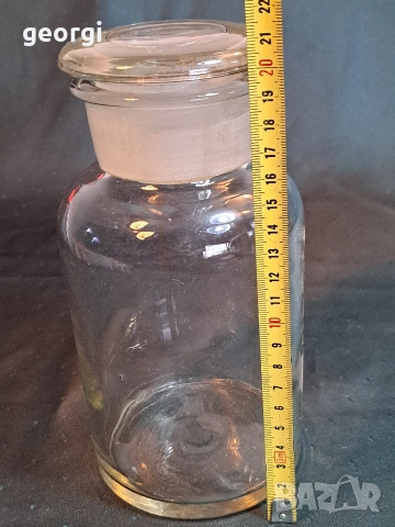 голямо ретро медицинско шише със стъклена тапа 34/3, снимка 4 - Антикварни и старинни предмети - 53932818