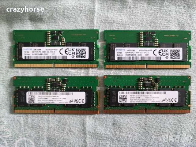 Чисто нова рам памет SODIMM DDR5 kit 2x8GB PC5-4800 Samsung SK hynix и Micron