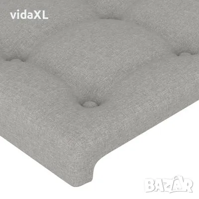 vidaXL LED горна табла за легло, светлосива, 90x5x78/88 см, плат(SKU:3122028), снимка 4 - Спални и легла - 49224767