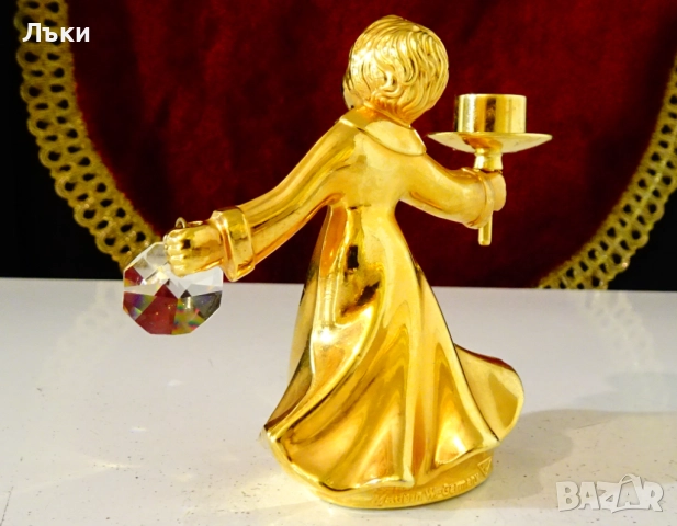 Позлатен бронзов свещник Ангел,BMF,модел Play Light. , снимка 6 - Антикварни и старинни предмети - 52900455