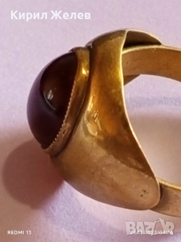 СТАРИНЕН КЛАСИЧЕСКИ ПРЪСТЕН с ГРАНАТ РЯДКО РЕТРО БИЖУ 52307, снимка 9 - Пръстени - 52544761