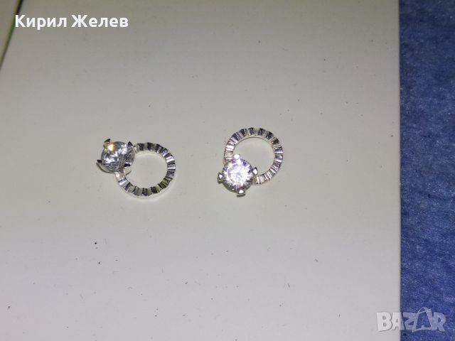 EBELIN DM Silber 925 Ohrstecker НЕЖНИ МАРКОВИ СРЕБЪРНИ ОБЕЦИ СРЕБРО 925 с ФАСЕТИРАН ЦИРКОН 43255, снимка 2 - Обеци - 46233864