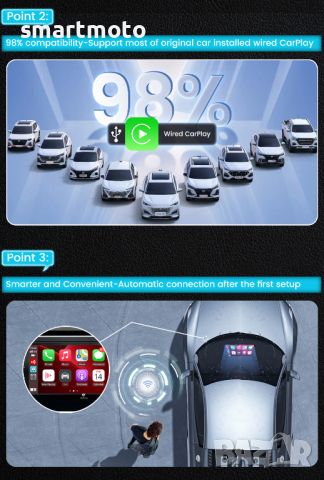 Carlinkit 4.0 за безжичен CarPlay Box Android автоматичен карплей, снимка 6 - Приемници и антени - 45251967