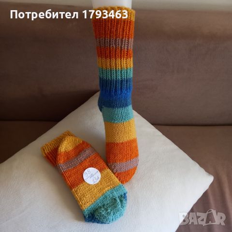 Ръчно плетени дамски чорапи размер 38, снимка 1 - Дамски чорапи - 46254002