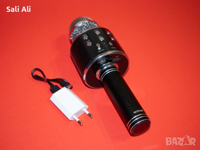 WSTER WS-858 безжичен караоке микрофон Bluetooth 5-в-1 All in One, снимка 4 - Микрофони - 53486173