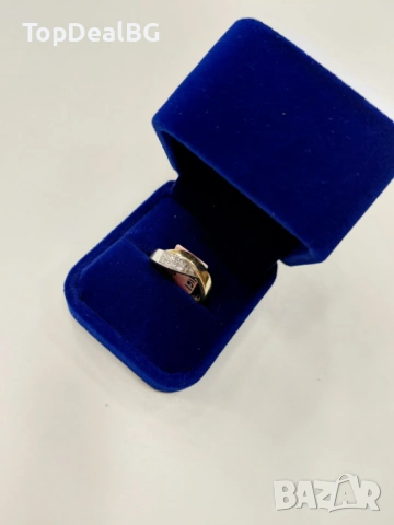 Златен пръстен с диамант, снимка 2 - Пръстени - 54030248