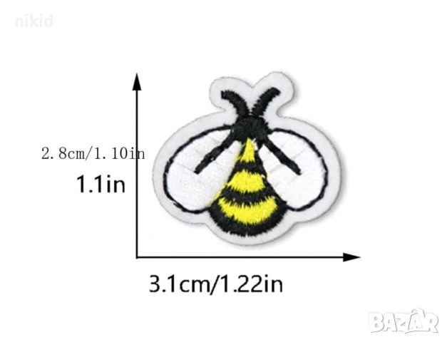 малка пчела пчели пчелички апликация за дреха дрехи самозалепваща се нашивка, снимка 3 - Други - 50922545