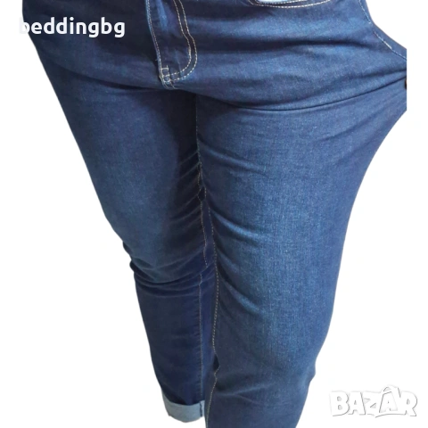 Силно еластични пролетни дънки - Тъмносин деним, снимка 4 - Дънки - 53936304