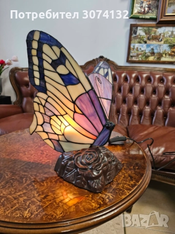 Нощна лампа Тифани, снимка 4 - Настолни лампи - 52421432