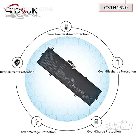  RDSJK Батерия за лаптоп Asus ZenBook K, снимка 6 - Батерии за лаптопи - 50683688