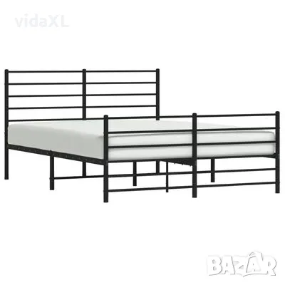 vidaXL Метална рамка за легло с горна и долна табла, черна, 120x200 см(SKU:352335）, снимка 4 - Спални и легла - 48918507