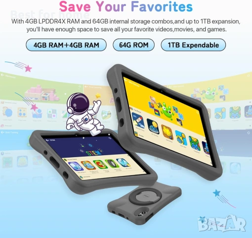 UMIDIGI Kids Tablet, G1 Tab Android за деца, 10.1", 4+4G+64G до 1TB, снимка 2 - Таблети - 53843504