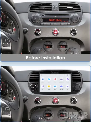 Мултимедия, Двоен дин, за FIAT 500, Андроид, навигация, 2 Дин, плеър, с Android, Фиат 500, 2 DIN, снимка 5 - Аксесоари и консумативи - 48773058